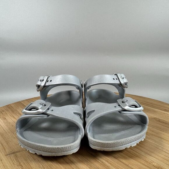Birkenstock Milano Essentials EVA Sandals Kids Toddler 24 6 Silver Back Strap - Picture 2 of 6